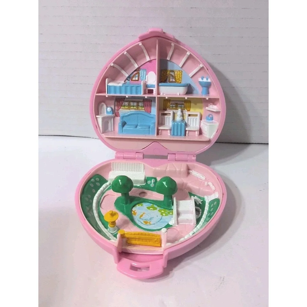 Vintage 1989 Polly Pocket Country Cottage Pink Heart Bluebird Toys Compact Only